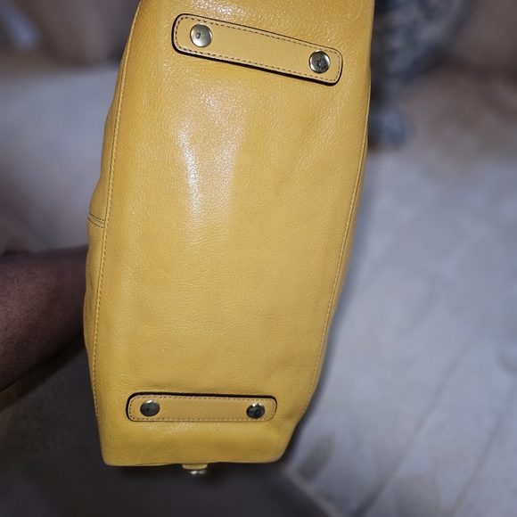 Coach Madison Sabrina Yellow Leather Shoulder Handbag Style 12937 - Picture 2 of 5